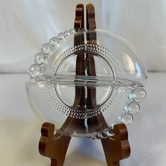 Duncan & Miller Glass Divided Dish in Teardrop Pattern - Picture 4 of 15